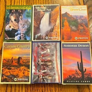 Souvenir Playing Cards Deck Sets - Yellowstone, Wildlife, Desert, Canyon, Parks